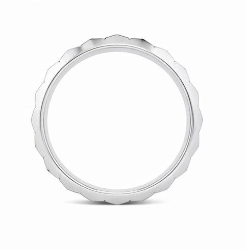 Geometric Triple Groove Band Ring in 925 Sterling Silver