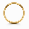 Gold Finish Ribbed Texture 925 Sterling Silver Ring