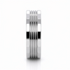 Multi-Groove Faceted 925 Sterling Silver Ring