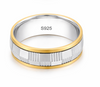 Premium Dual Tone Geometric Pattern Ring 925 Sterling Silver
