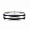 Dual Black Inlay 925 Sterling Silver Ring