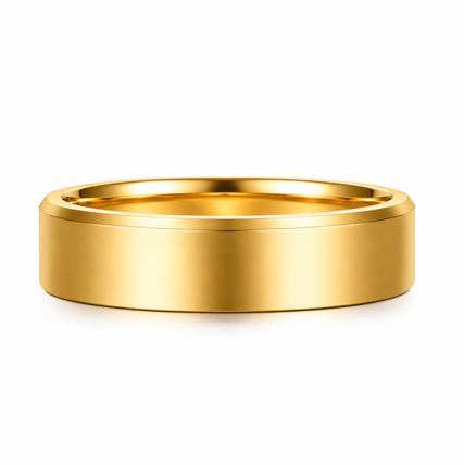 S925 Sterling Silver Classic Gold Finish Couple Band
