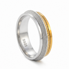 Elegant Dual Tone Matte Texture Ring in 925 Sterling Silver