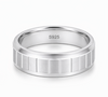 Linear Groove Matte 925 Sterling Silver Ring