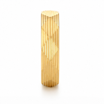 Geometric Textured Gold Ring in 925 Sterling Silver
