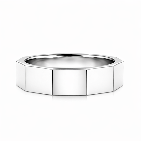 Bold Faceted 925 Sterling Silver Ring