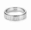 Linear Cut 925 Sterling Silver Ring