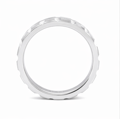 Modern Brushed Geometric Groove Ring in 925 Sterling Silver