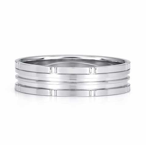 Layered Groove Design 925 Sterling Silver Ring