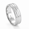Triple Groove Texture 925 Sterling Silver Ring