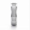Brushed Ribbed Edge Ring in 925 Sterling Silver