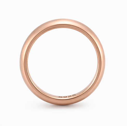 Classic Matte Rose Gold Band Ring in 925 Sterling Silver