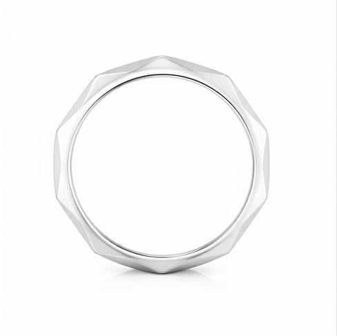 Faceted Geometric 925 Sterling Silver Ring