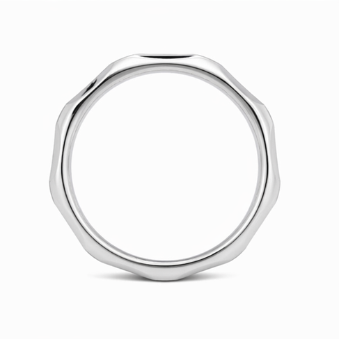 Modern Faceted Dot Texture Ring in 925 Sterling Silver