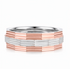 S925 Sterling Silver Faceted Geometric Couple Bands