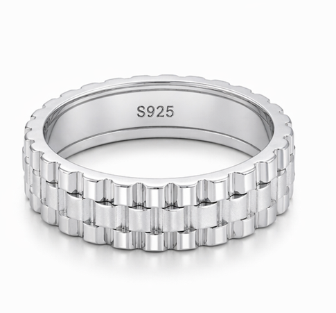 Link Pattern 925 Sterling Silver Ring