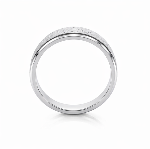 Minimal Frosted Texture Band Ring in 925 Sterling Silver