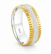 Luxury Dual Tone Matte Texture Ring 925 Sterling Silver