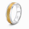 S925 Sterling Silver Gold-Tone Ribbed Couple Bands