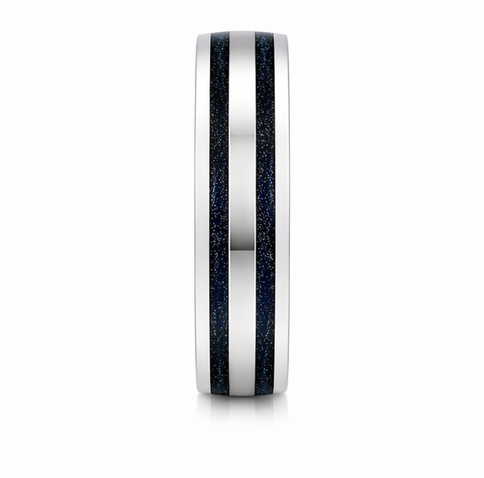 Dual Black Inlay 925 Sterling Silver Ring