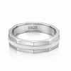Modern Double Edge Geometric Ring in 925 Sterling Silver