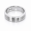 Multi-Groove Faceted 925 Sterling Silver Ring