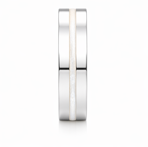 White Inlay 925 Sterling Silver Ring