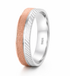S925 Sterling Silver Rose Gold Texture Couple Band
