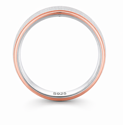 Triple Line Textured Ring 925 Sterling Silver