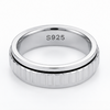 Modern Ribbed Groove Band Ring in 925 Sterling Silver