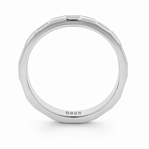 Hex Link 925 Sterling Silver Ring
