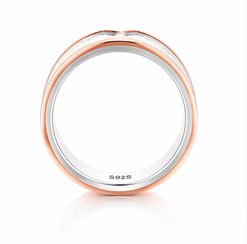 Ribbed Dual-Tone Designer Ring