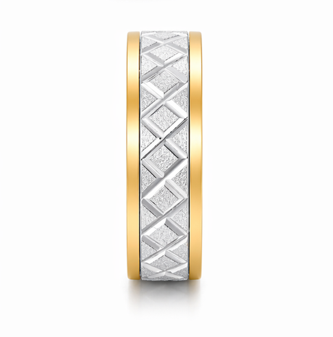 Premium Dual Tone Criss-Cross Designer Ring 925 Sterling Silver