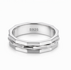 Modern Triple Edge Geometric Ring in 925 Sterling Silver