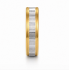 Dual Tone Brushed Groove Ring in 925 Sterling Silver