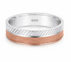 Premium Dual Tone Rose Gold Matte Ring 925 Sterling Silver