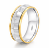 S925 Sterling Silver Faceted Texture Couple Bands
