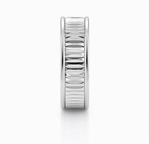 Diamond Cut Faceted 925 Sterling Silver Ring