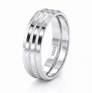 Triple Line Minimal 925 Sterling Silver Ring