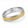 Elegant Dual Tone Textured Band Ring in 925 Sterling Silver