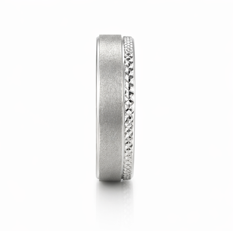 Textured Matte Finish Band Ring in 925 Sterling Silver