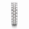 Dual Texture Scalloped Band Ring in 925 Sterling Silver