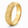 S925 Sterling Silver Gold-Plated Ribbed Couple Bands