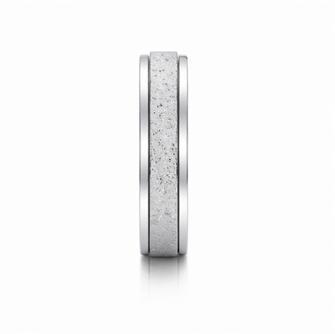 Minimal Frosted Texture Band Ring in 925 Sterling Silver