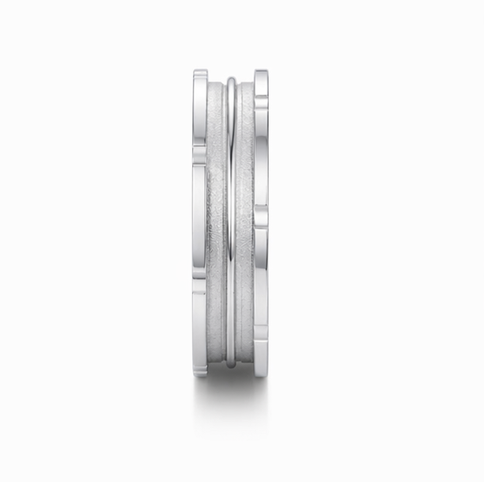 Modern Frosted Groove Band Ring in 925 Sterling Silver