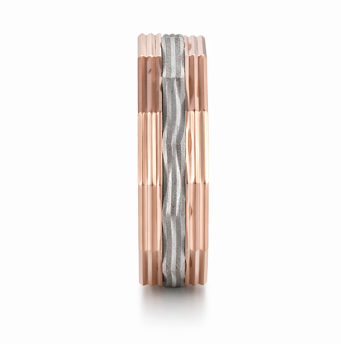 Modern Dual Tone Geometric Ring in 925 Sterling Silver