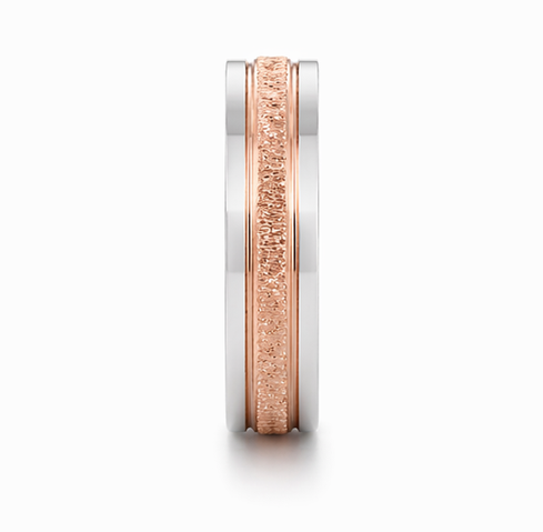 Elegant Rose Gold Textured Ring in 925 Sterling Silver