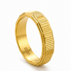 Modern Ribbed Geometric Ring in Gold Finish β 925 Sterling Silver
