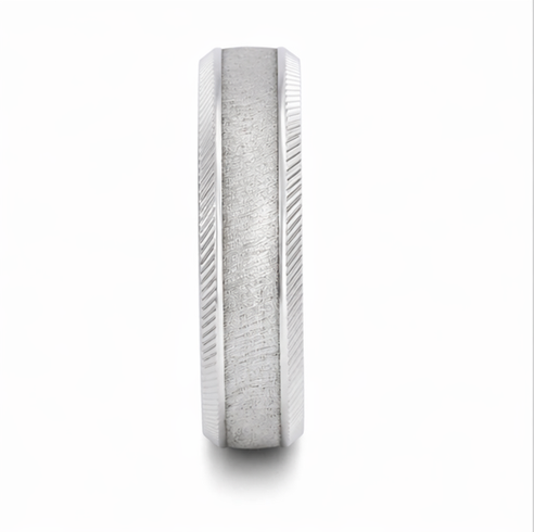 Brushed Texture Edge Band Ring in 925 Sterling Silver