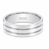 Classic Double Groove Band Ring in 925 Sterling Silver